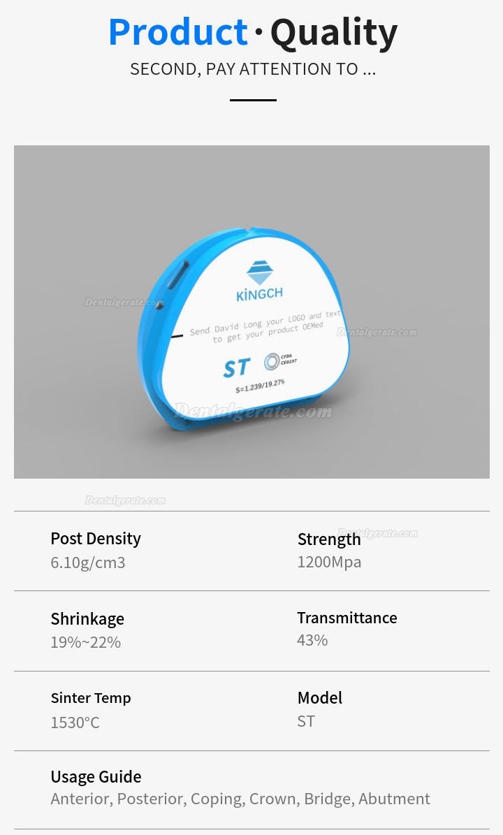 Kingch&reg; Dentallabor ST/HT Zirkon Ronden Zirkonoxid Fr&auml;srohlinge (f&uuml;r Amann Girrbach Cad/Cam Fr&auml;smaschine)